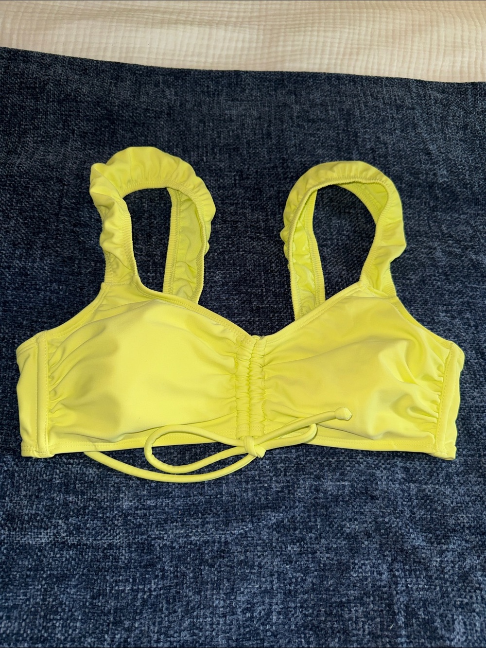 wild fable Yellow Ruffle Strap Bikini Top